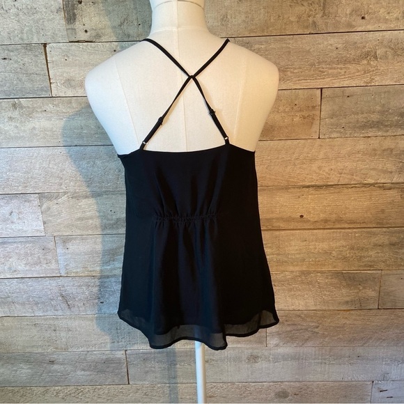 🛍️3/$30 Naked Zebra women’s strappy black ruffled tank top in size  small - Picture 3 of 11